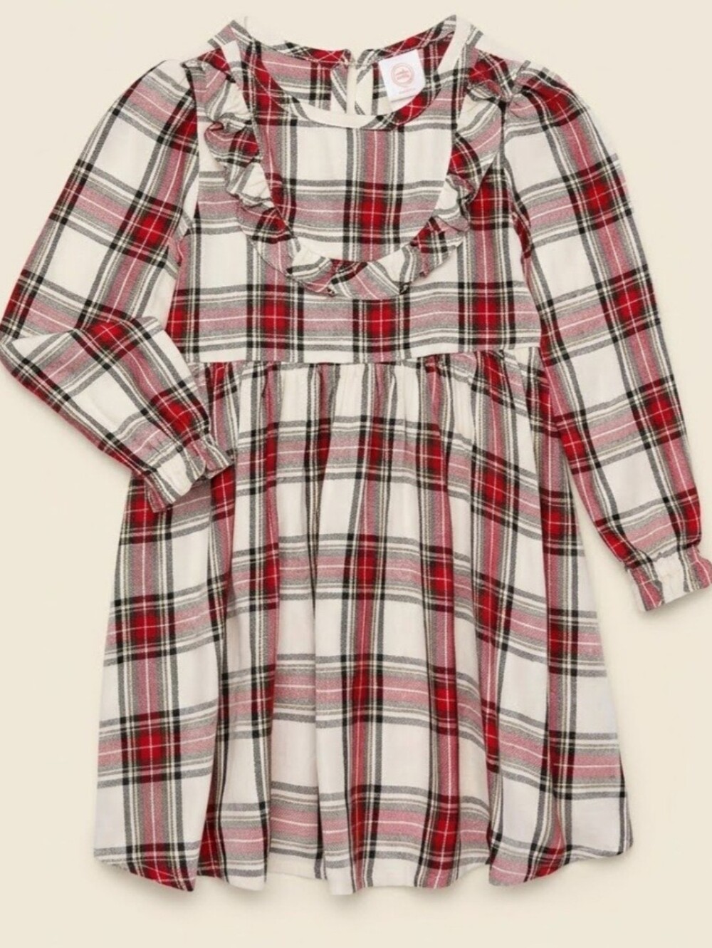 Toddler Dress Red White & Black Plaid Long Sleeve Casual NWT